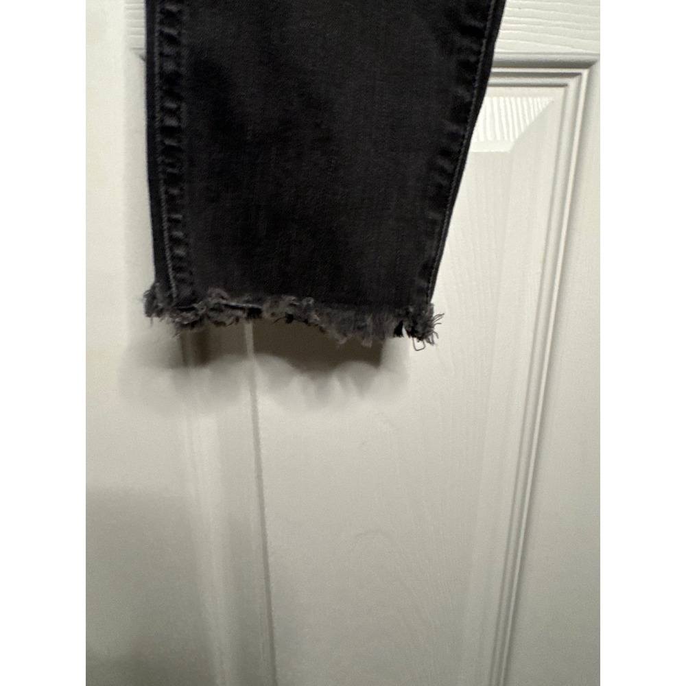 Madewell 10 High-Rise Skinny Jeans Button Fly Raw Hem Faded Black Size 25 - Picture 5 of 5